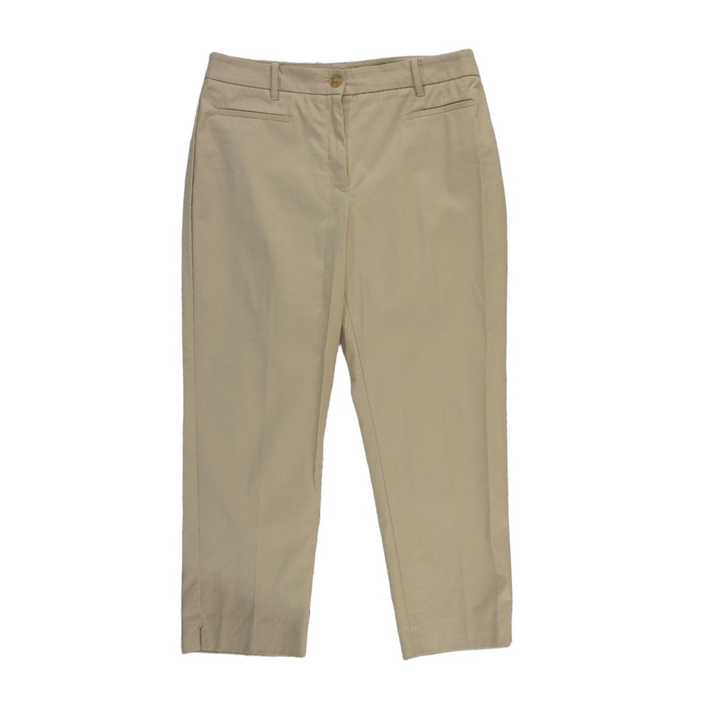 NEW Ann Taylor Pants Womens Size 8 Khaki Tan Cotton Stretch Chino Ankle Trousers
